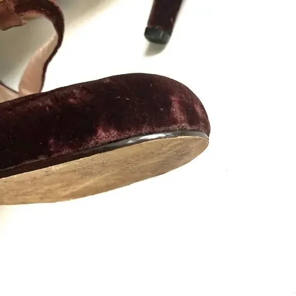 Rebecca Taylor Velvet Mary Jane Heels with Bow Romantic Fall Holiday Party Pumps - Picture 14 of 16